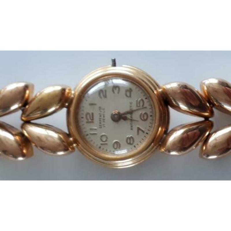 Antiek horloge 18k goud serpent d or17 jewels