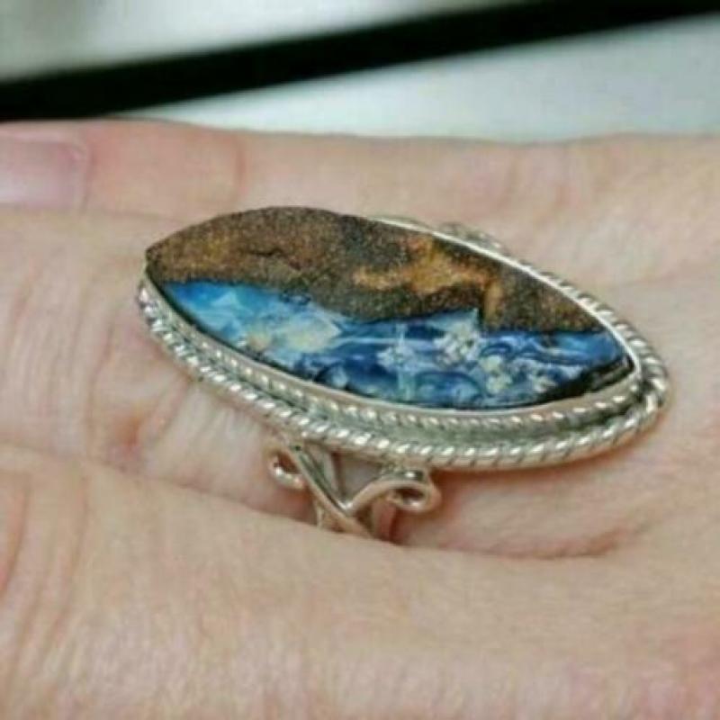 Ring Boulder Opaal sterling zilver Nieuw