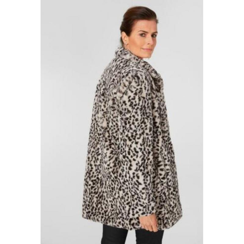 (C44) Nieuwe bontjas in luipaardlook faux fur nep. Maat 36