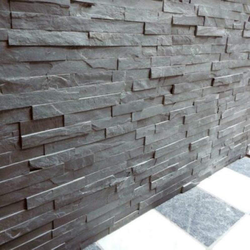 AANBIEDING steenstrips / muurstrips Black Slate leisteen