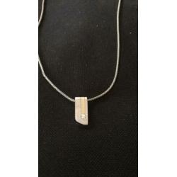 Ketting met hanger zilver met goud