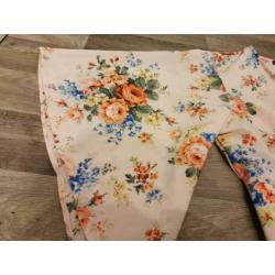 Bolero, wikkelblouse, maat 46 Roze bloemen (positiekleding)