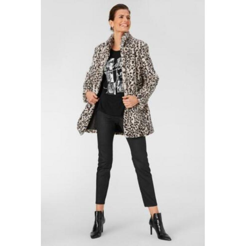 (C44) Nieuwe bontjas in luipaardlook faux fur nep. Maat 36