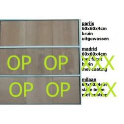 diverse kleuren NIEUWE terrastegels 60x60x4cm 80x80x4cm A-ke