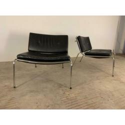 Piero Lissoni Frog vintage design leren fauteuils stoelen