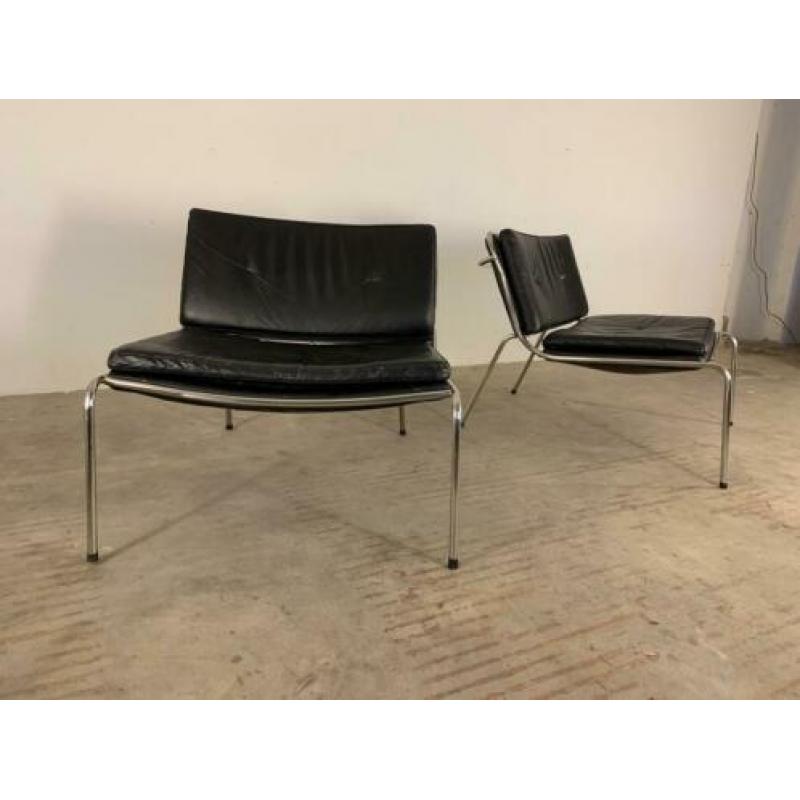 Piero Lissoni Frog vintage design leren fauteuils stoelen