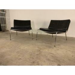Piero Lissoni Frog vintage design leren fauteuils stoelen