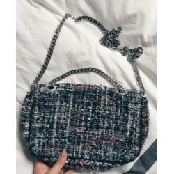 Prachtig stijlvol Zara tweed bouclé (schouder)tasje - clutch