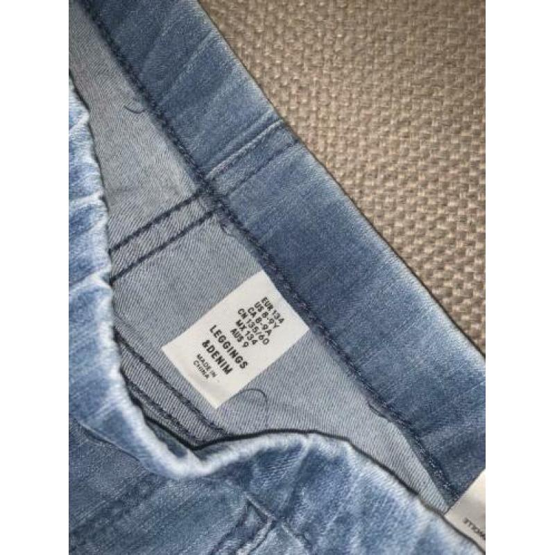 H&m skinny broek skinnyjeans 134 spijkerbroek blauw