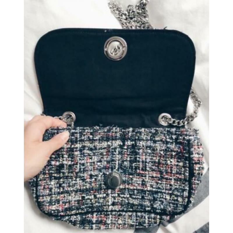 Prachtig stijlvol Zara tweed bouclé (schouder)tasje - clutch