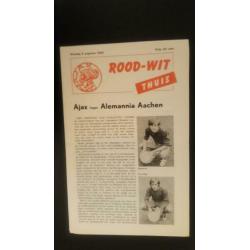 Oud voetbal programma Ajax Alemannia Aachen 1969 Cruijff