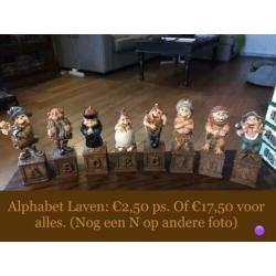 Efteling laven,Alphabet,Ramenwasser,kruiden potjes,glazen