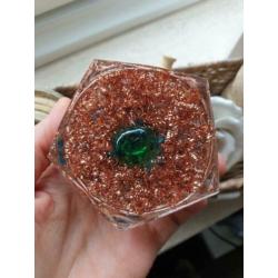 Orgonite orgon 'spiral power' diverse stenen en cel