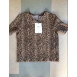 Mooi top in dierenprint, S, Zara,NIEUW