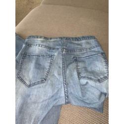 H&m skinny broek skinnyjeans 134 spijkerbroek blauw