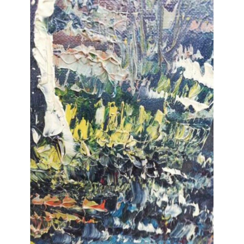 John Bevort(1917-1996)?,Eenden bij het meer. Olie/doek.