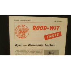 Oud voetbal programma Ajax Alemannia Aachen 1969 Cruijff