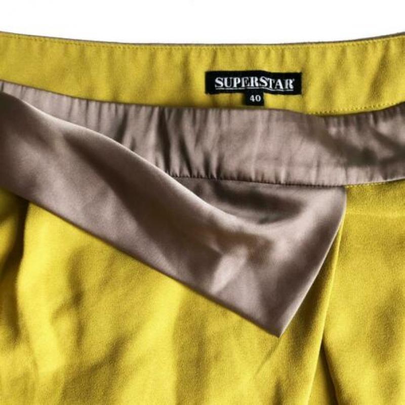 Broek Superstar maat 40/L mosterdegeel pantalon