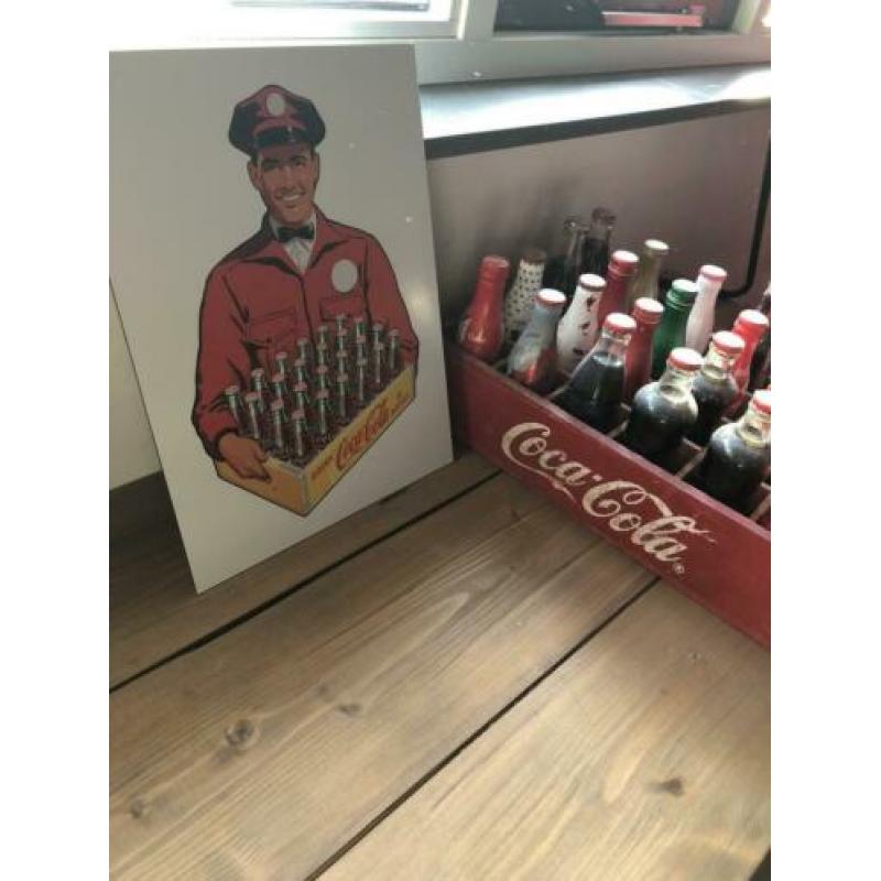 Originele Coca-Cola signing voor op de muur. Retro style