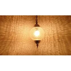 Glazen craquelé hanglamp en andere glaslampen nieuw!