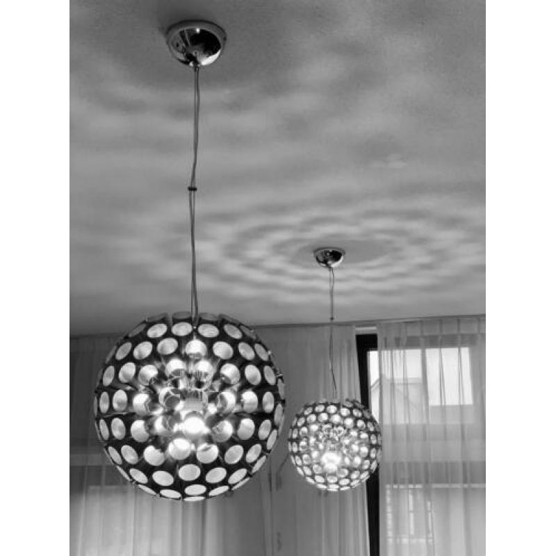 Loods 5 zilverkleurige bol lampen