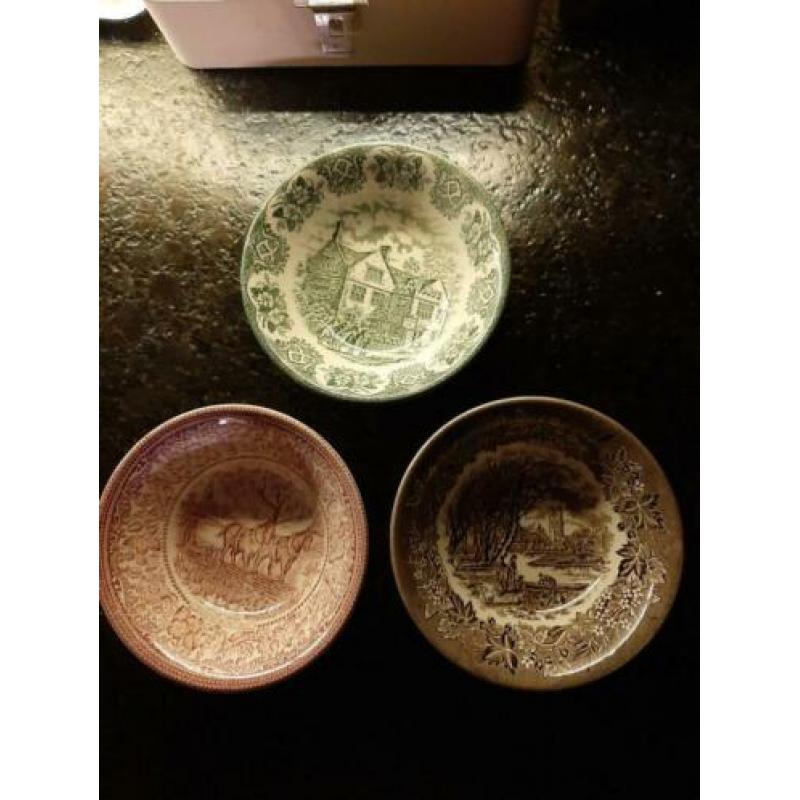 3 SCHAALTJES van OUD SERVIES