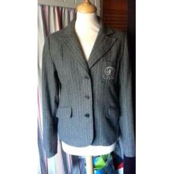 Fishbone colbert / jasje grijs met wit streepje Mt M 12,50