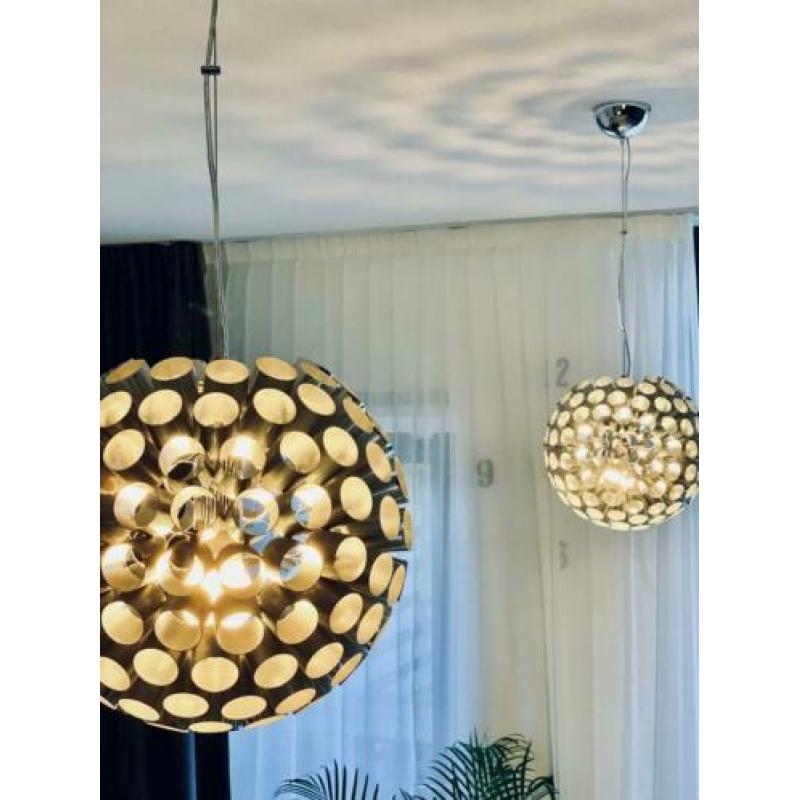 Loods 5 zilverkleurige bol lampen