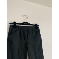 Chloé vintage broek zwart lage taille katoen 34 bandplooi