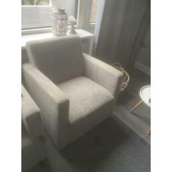Mooie Fauteuil (2) grijs/licht beige