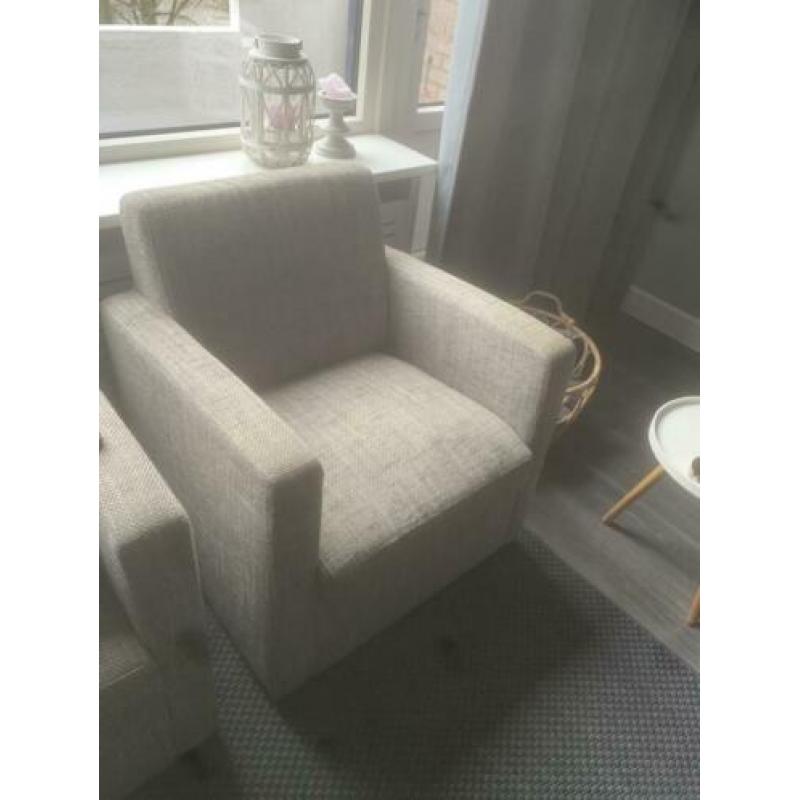 Mooie Fauteuil (2) grijs/licht beige