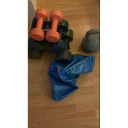 Fitness gewichten kettlebel bal