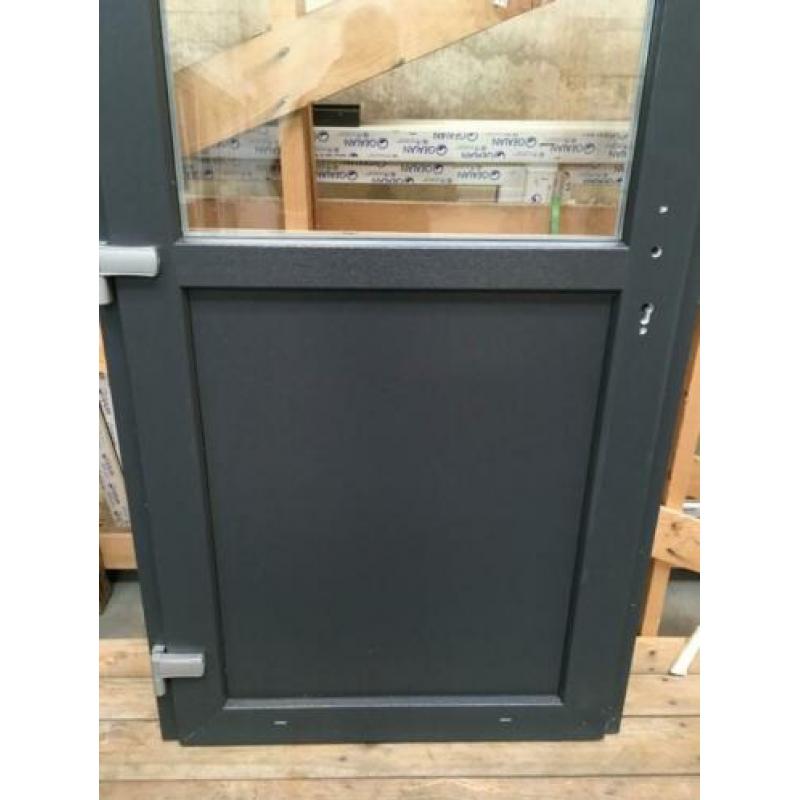 Kunststof buitendeur 98 x 204 1/2 glas antraciet