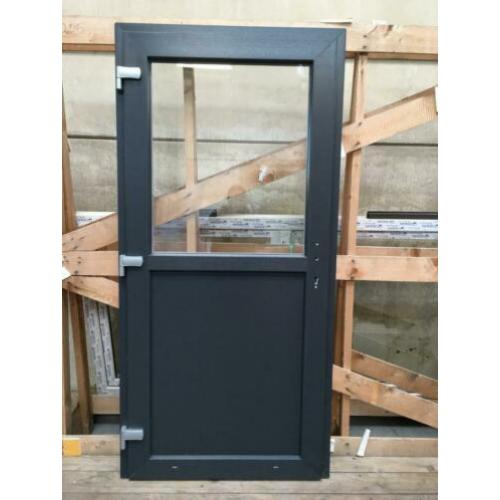 Kunststof buitendeur 98 x 204 1/2 glas antraciet