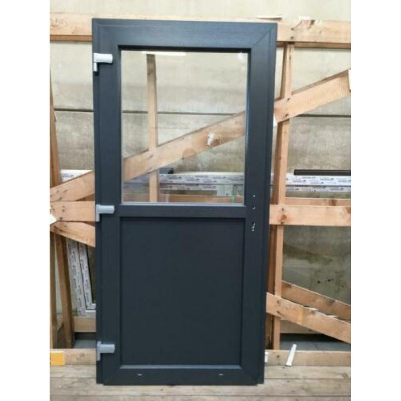Kunststof buitendeur 98 x 204 1/2 glas antraciet