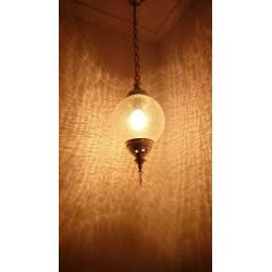 Glazen craquelé hanglamp en andere glaslampen nieuw!