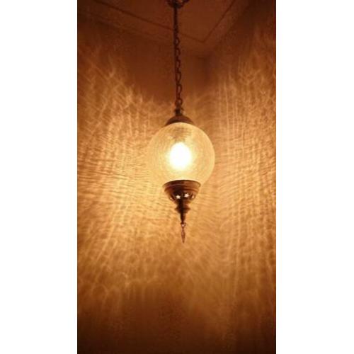 Glazen craquelé hanglamp en andere glaslampen nieuw!