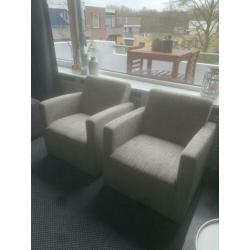 Mooie Fauteuil (2) grijs/licht beige