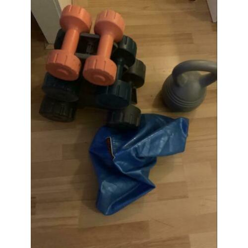 Fitness gewichten kettlebel bal