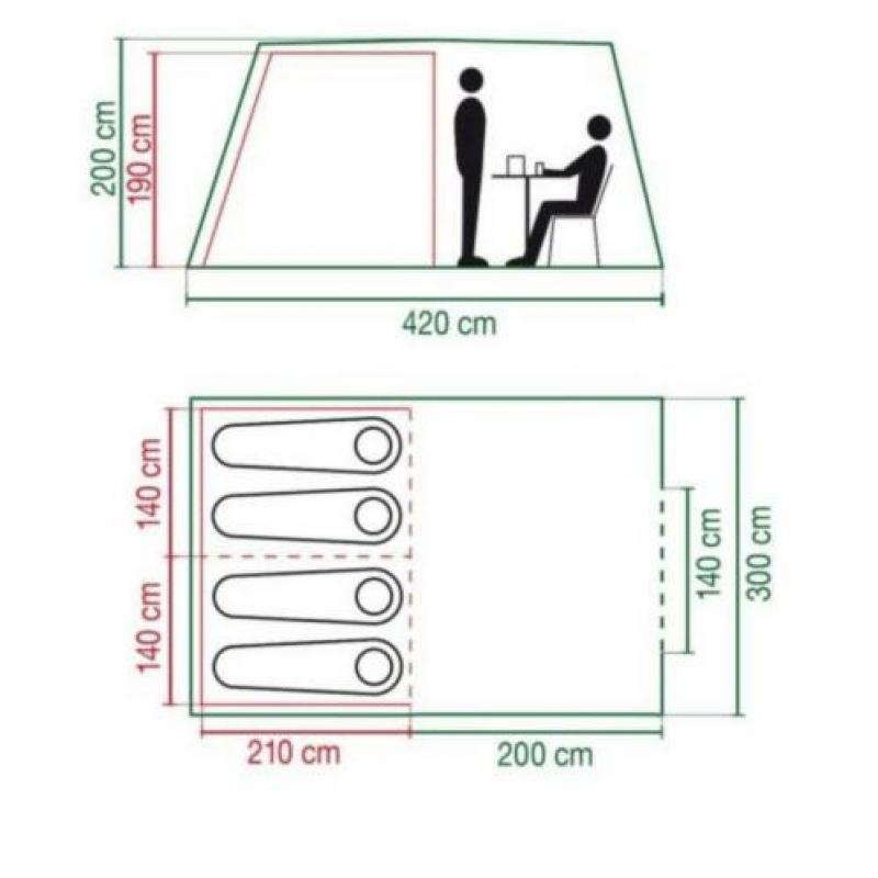 Coleman Cook 4 tunneltent (incl. luifel)