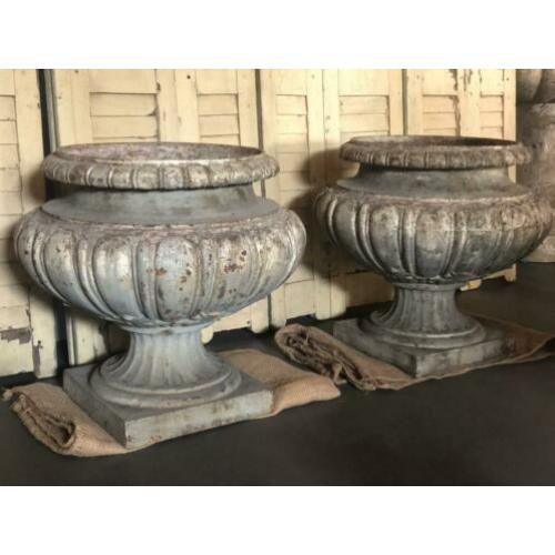 Antieke jardiniere Franse tuinpot ijzeren pot tuinpotten xxl