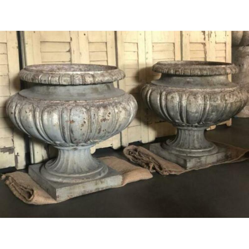 Antieke jardiniere Franse tuinpot ijzeren pot tuinpotten xxl