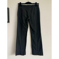 Chloé vintage broek zwart lage taille katoen 34 bandplooi