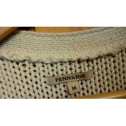 Penn en ink zomervest M ecru gebreid zgan