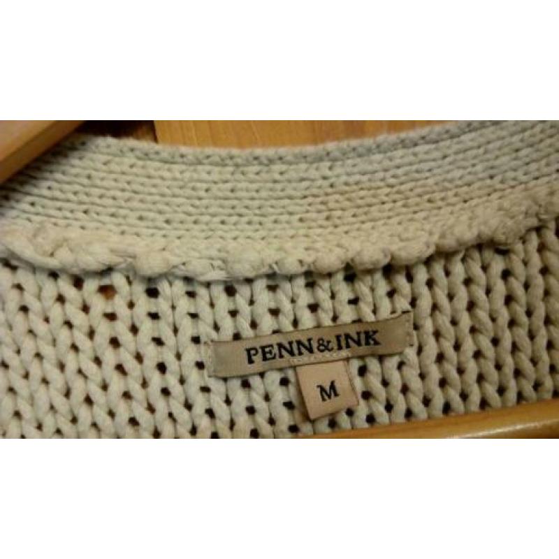 Penn en ink zomervest M ecru gebreid zgan