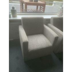 Mooie Fauteuil (2) grijs/licht beige