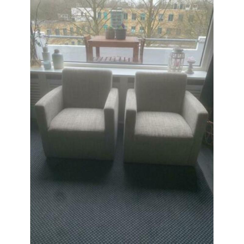 Mooie Fauteuil (2) grijs/licht beige