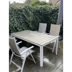 Tuintafel, tuinstoelen en voetenbankjes Bellagio Bravo