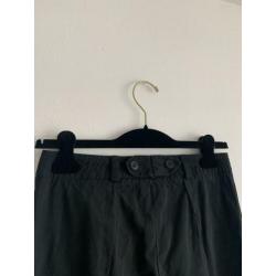 Chloé vintage broek zwart lage taille katoen 34 bandplooi