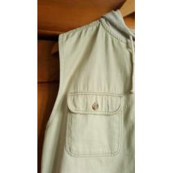 Urban Denim jacket vest met capuchon beige maat M (mouwloos)